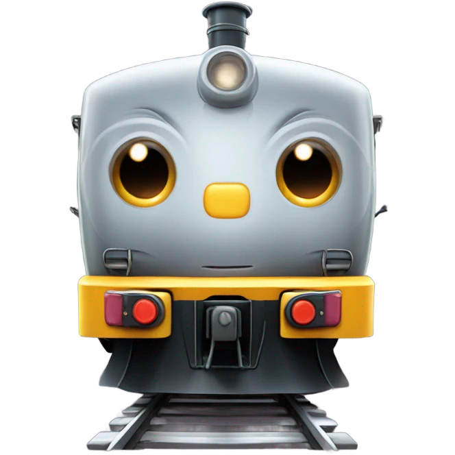 A electric locomotive (With little Kirby shiny eyes) emoji