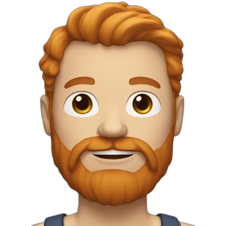 a bold man face, white skin, ginger long beard emoji