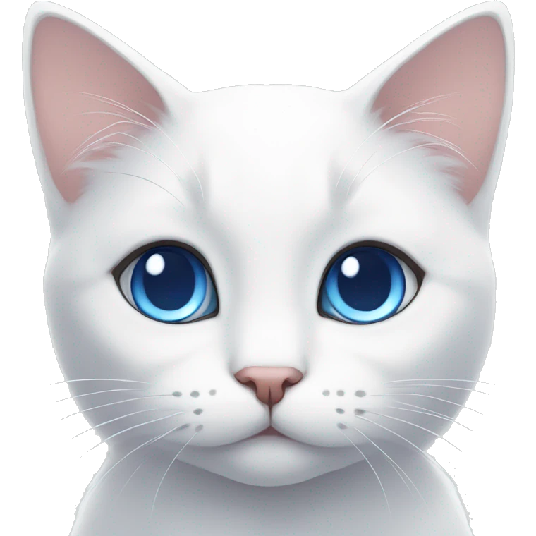 Cute gorgeous white cat with blue eyes sona emoji