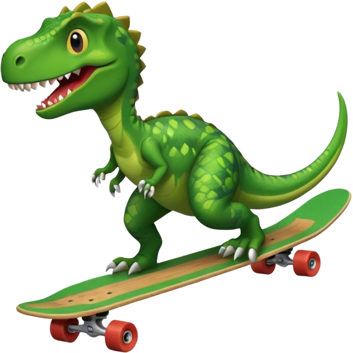 Dinosaur on a skateboard emoji