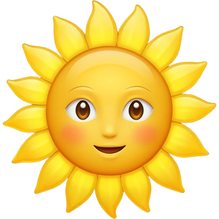 Sun yellow colored simple and visible emoji