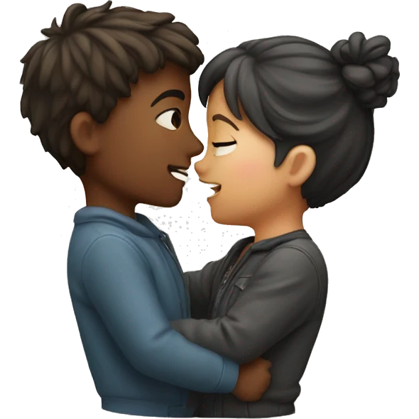 A boy and girl kissing  emoji