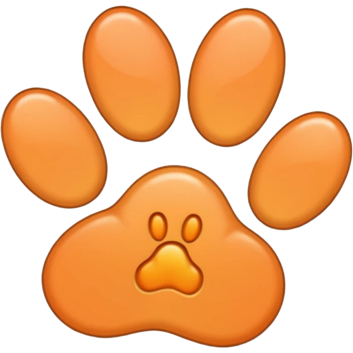 a very light pale pastel orange #FFA500 pawprint emoji
