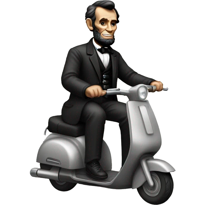 Abraham Lincoln on a scooter emoji