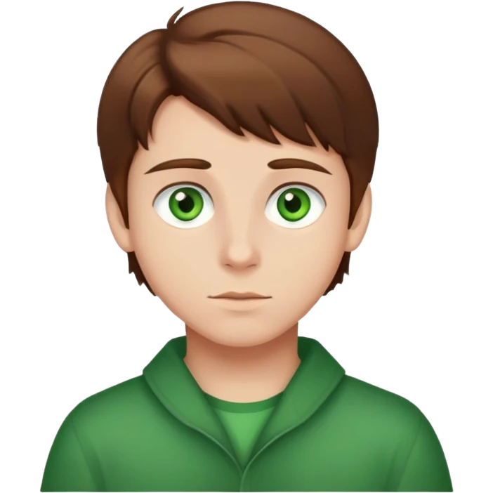 Boy with brown hair and green eyes  emoji