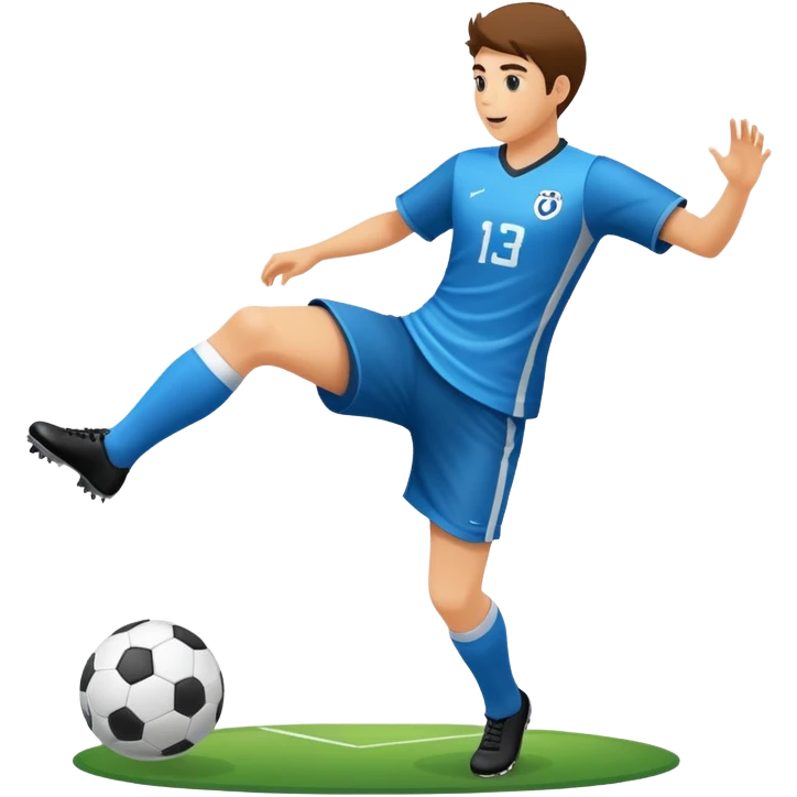 An icon showcasing a virtual sports game, featuring a player in action on the field or court. The design includes dynamic movement, like kicking a soccer ball or swinging a tennis racket, with a virtual scoreboard and crowd in the background. Transparent background emoji