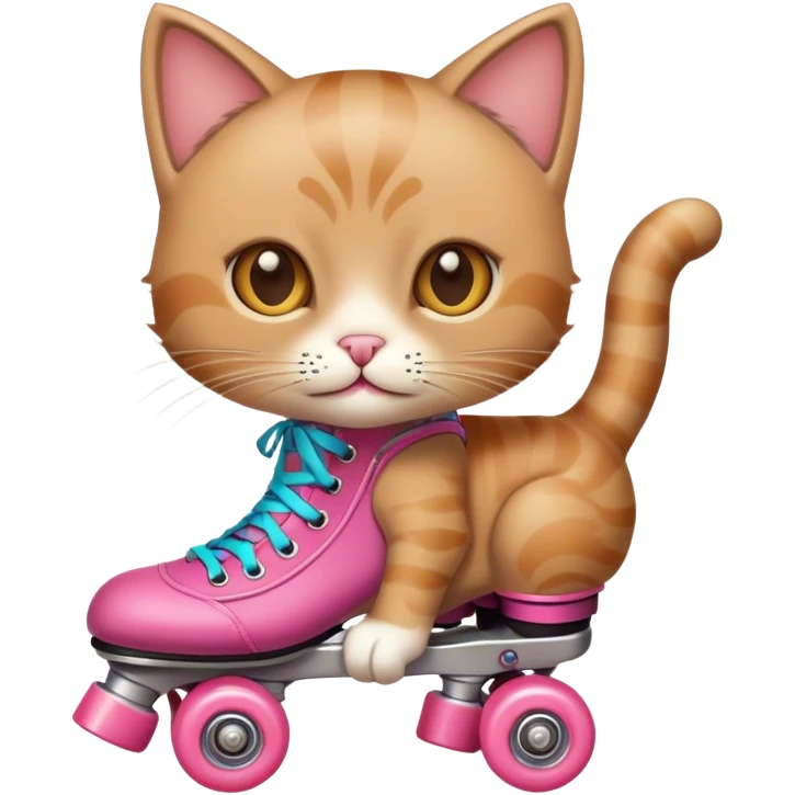 Cat wearing roller skates emoji