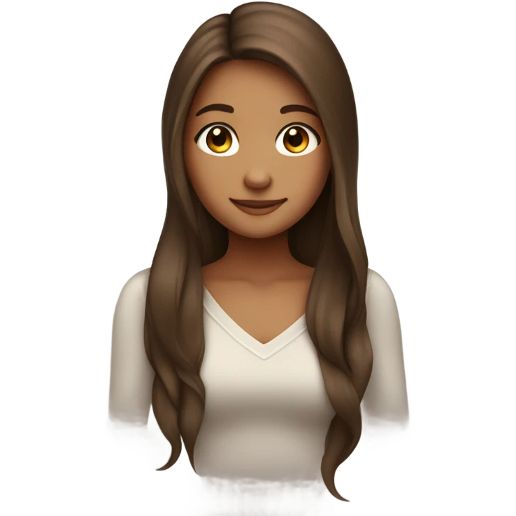 Cute tanned girl brown hair pretty emoji