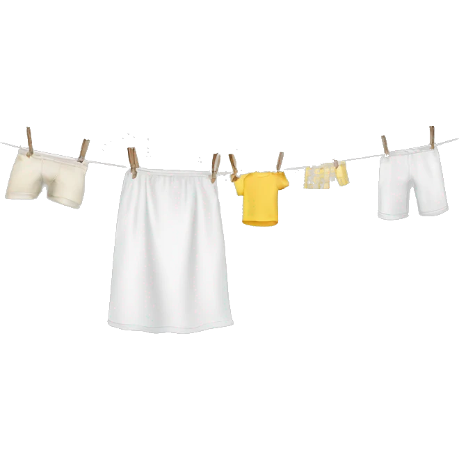 Washing line with  emoji