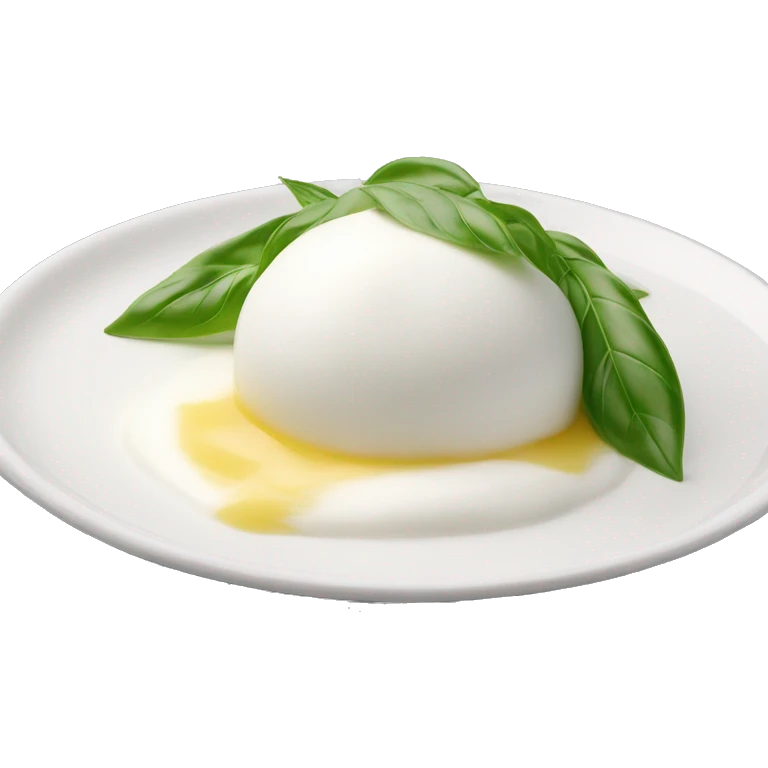 Mozzarella Buratta  on a plate  emoji