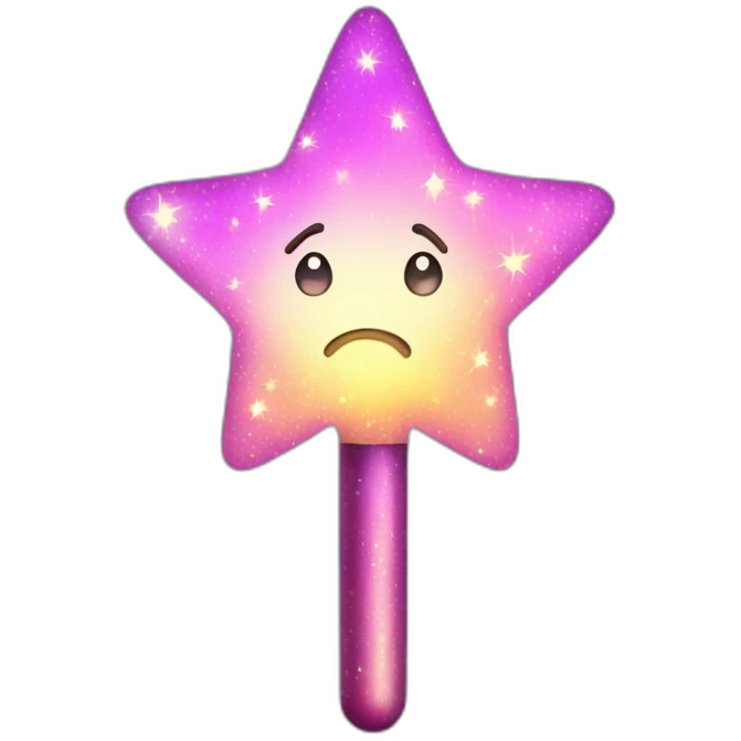 glowing magic wand with magic sparkles emoji