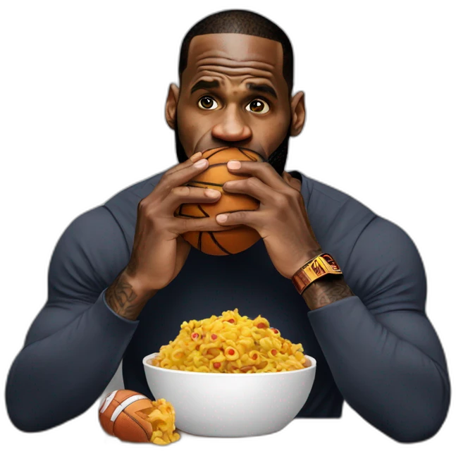 Lebron James eating  emoji
