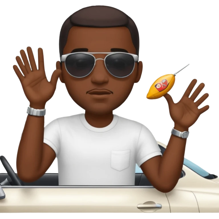 Racist man hitting drake with his car emoji