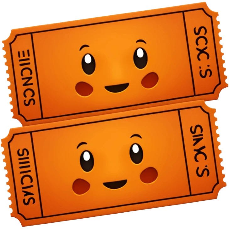 Two dark orange movie tickets emoji