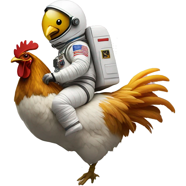 astronaut riding a chicken emoji