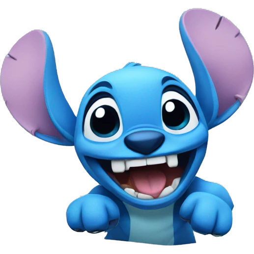 stitch running around snow emoji