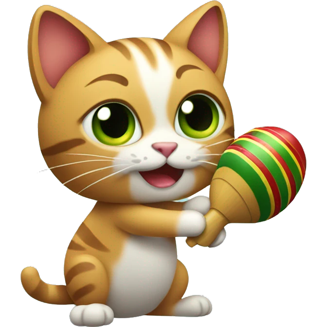 Cat playing the maracas  emoji