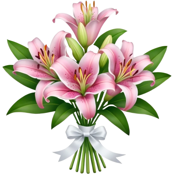 Pink lily bouquet  emoji