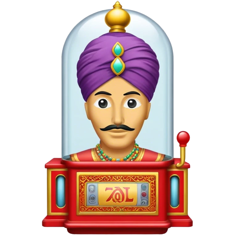 Realistic Zoltar Machine with turban emoji