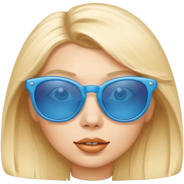 Blondie voy with blue sunglasses emoji