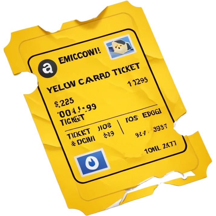 yellow card ticket  emoji