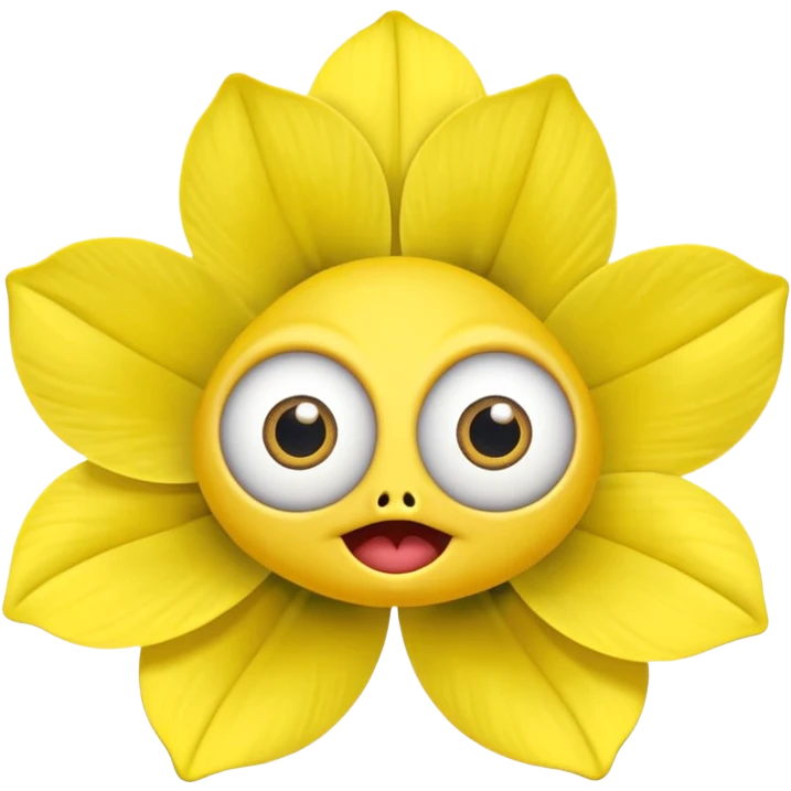 five leaved yellow anemone eyes mouth emoji