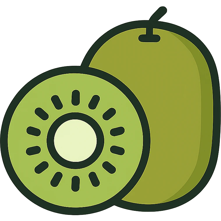 A green kiwi emoji