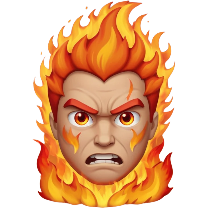 burning angry man emoji