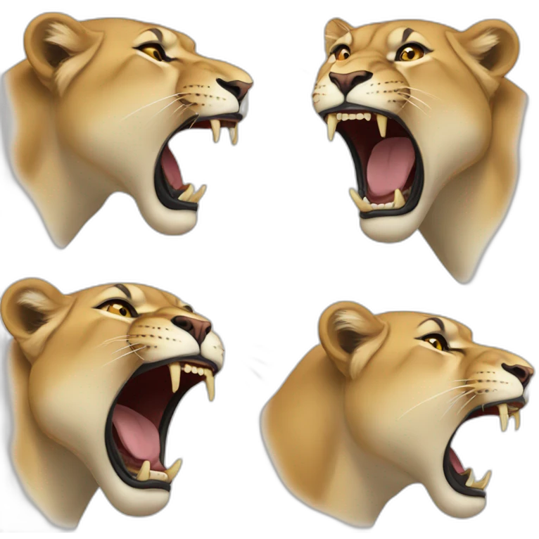 Lioness roaring emoji