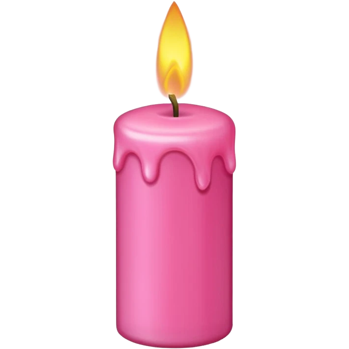 Draw a pink candle with a flame on it at an angle of 5 degrees from the horizontal. emoji