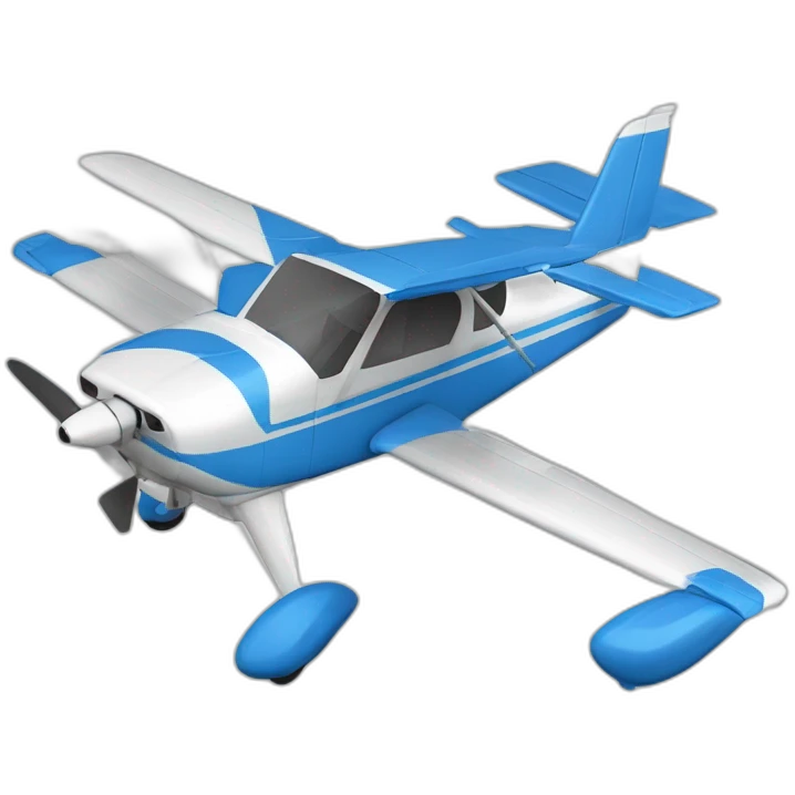 avion cessna 172 celeste, blanco y azul emoji