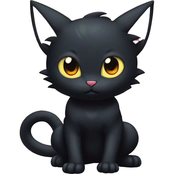 Cool Cute Edgy Black Dark Chibi Cat-Noibat-Noivern-Litten-Fakémon-hybrid emoji