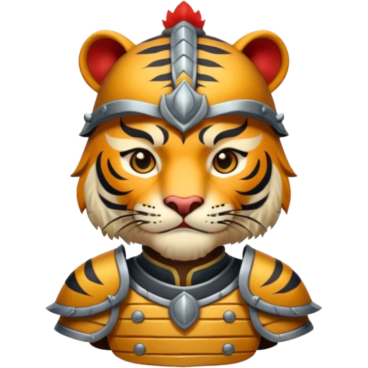 Ancient Chinese tiger warrior with traditional armor emoji