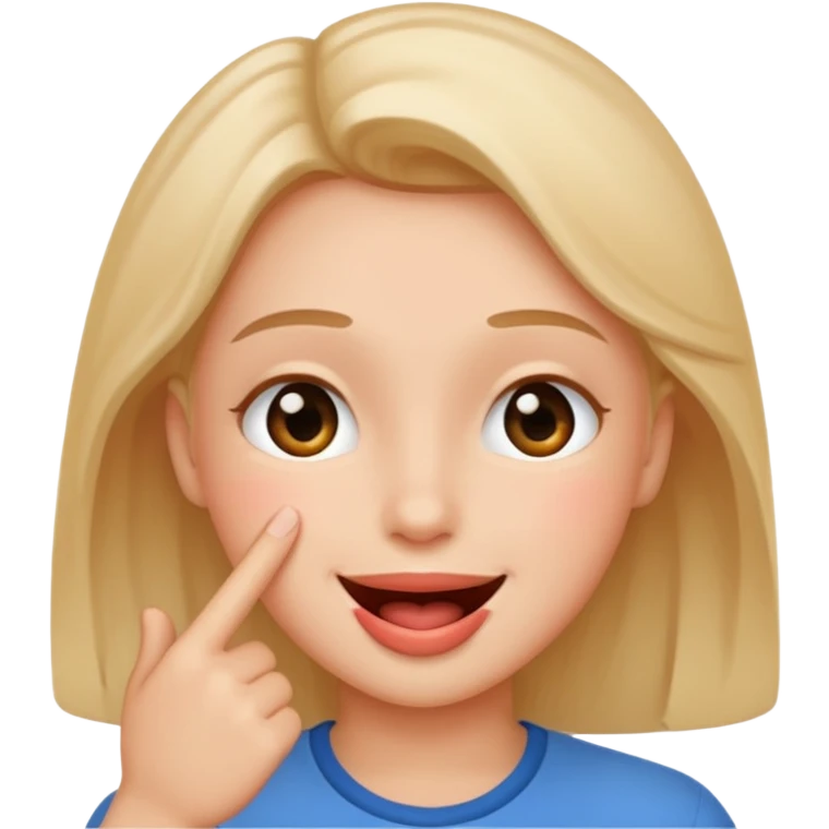 the “shhh” face but blushing and smiling hard emoji