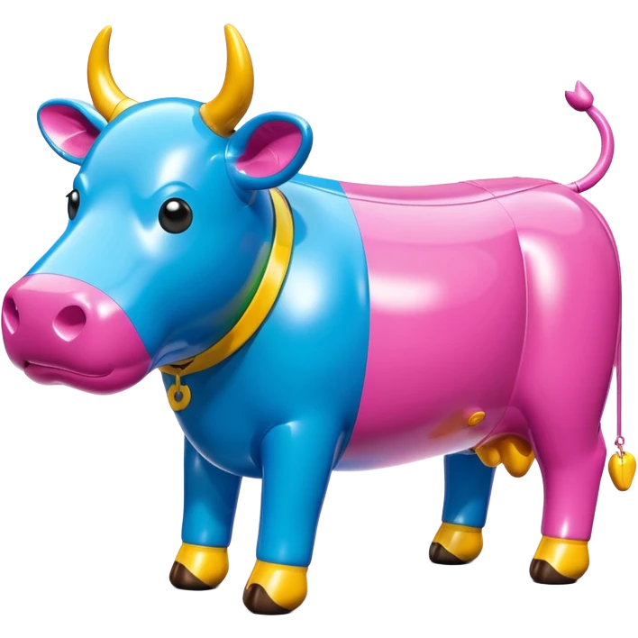   jeff koons style inflatable SPAM cow sculpture  emoji