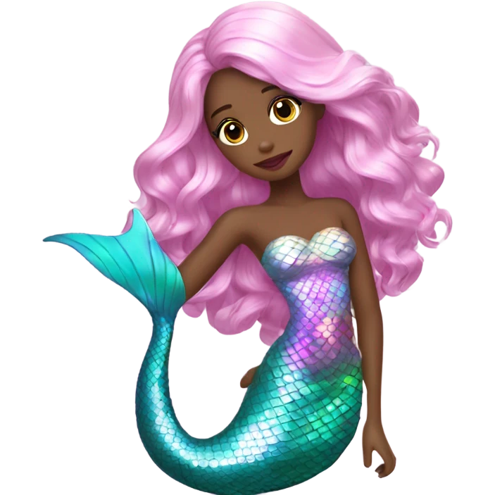 mermaid, model, magical, pink lips, iridescent, mystical, shiny, holographic, highlights, scales  emoji