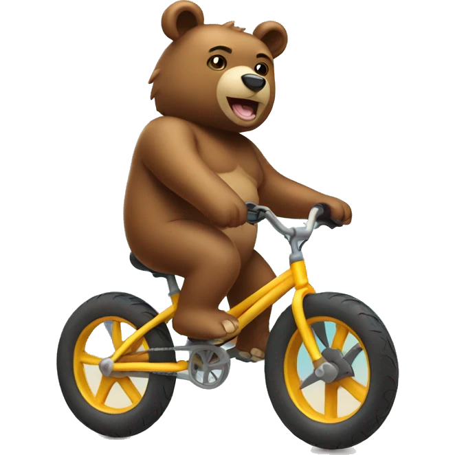 Bear in bikini riding bike emoji