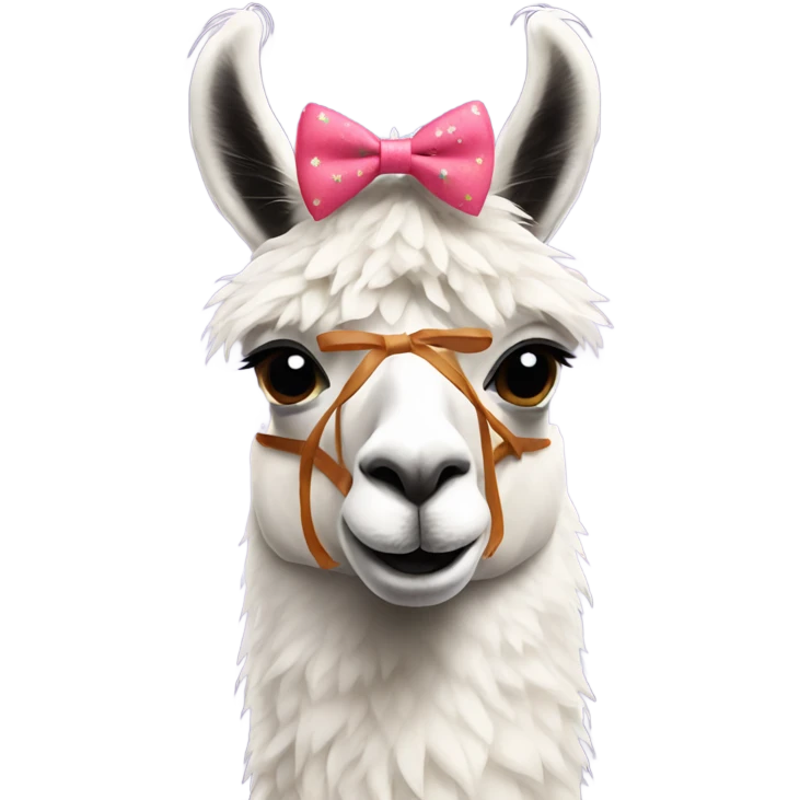 Llama wearing a bow  emoji