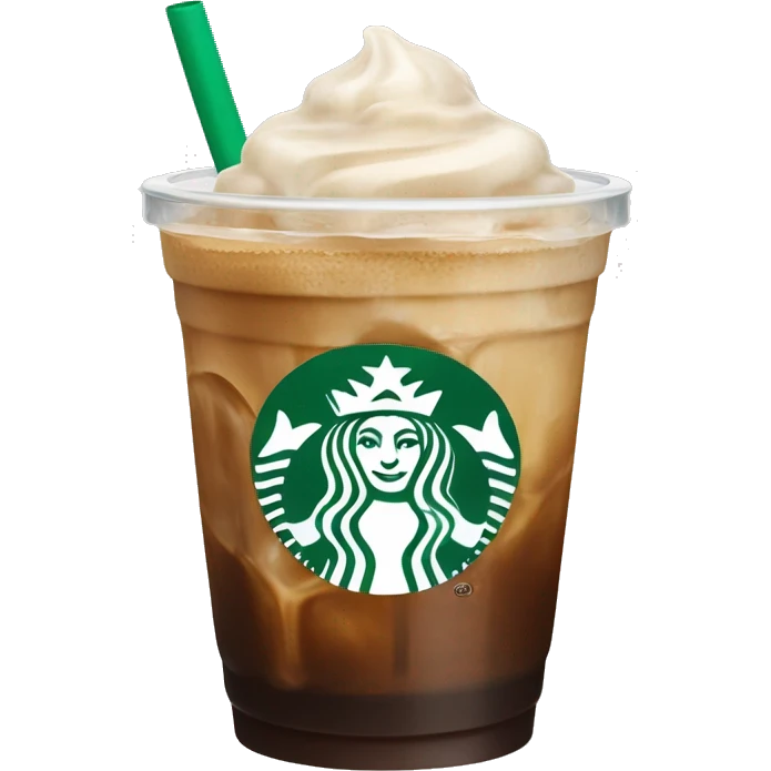 Starbuck ice coffee with ice cubes emoji