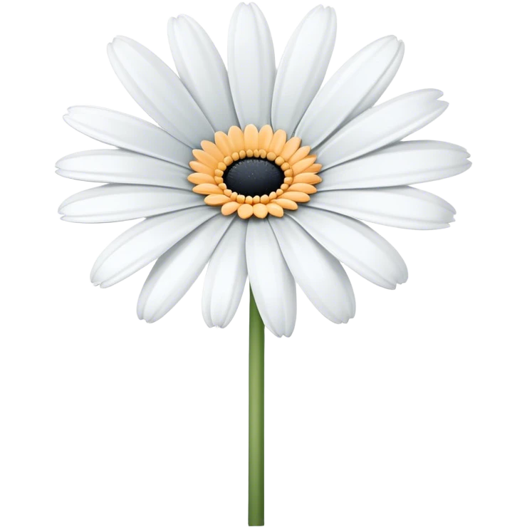 single White Gerbera Daisy, straight stem emoji