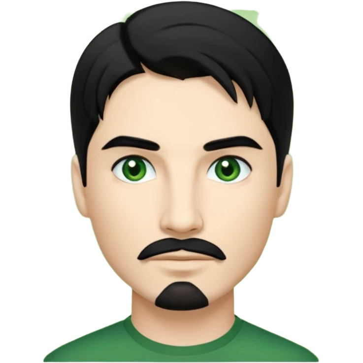 Kevin Richardson with black hair, green eyes emoji