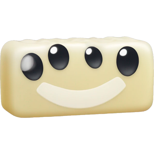 Anthropomorphic bar soap long eyelashes  emoji