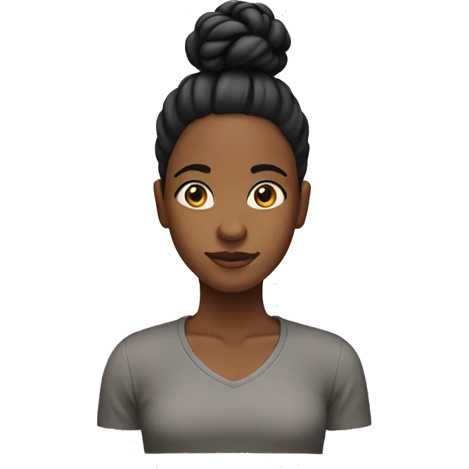 Black real with a bun emoji