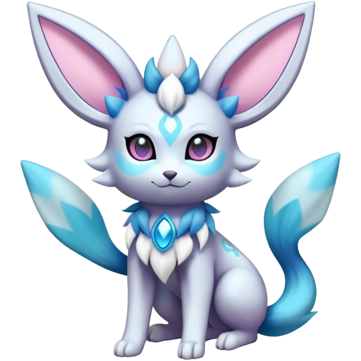 Futuristic Fluffy Glaceon-Espeon-Sylveon-Umbreon-hybrid, full bod emoji