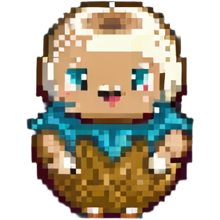 pixel art peanut in 8-bit style emoji