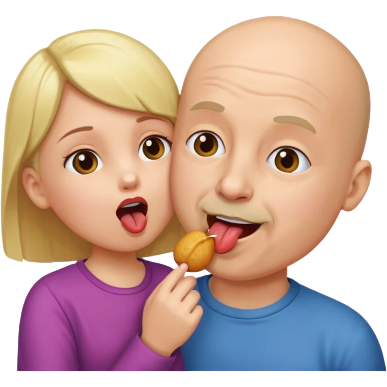 Bald man licking young girl  emoji