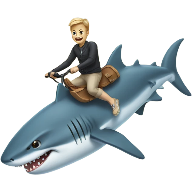 Cat riding a shark  emoji