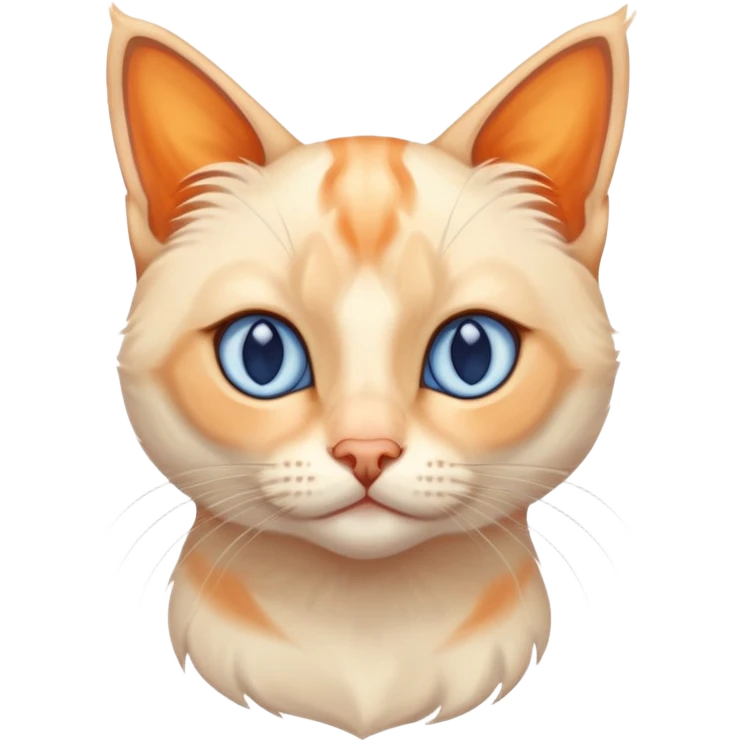 Flame point Siamese with cute blue crossed eyes emoji