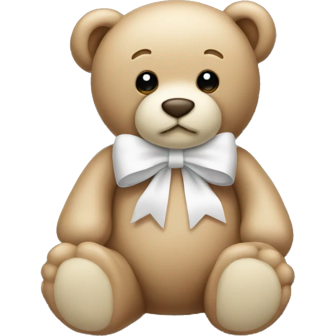 Beige teddy with a white bow emoji