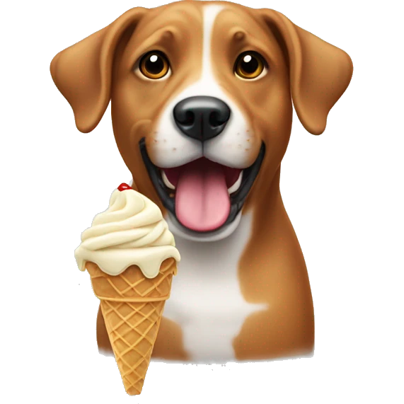 dog eating an ice cream  emoji